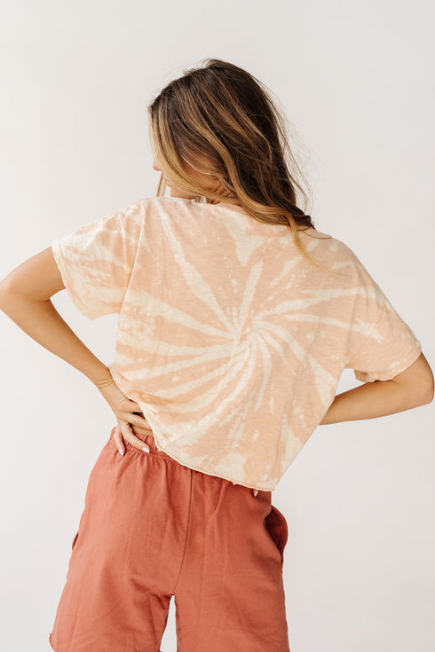 Yo Retro Tie Dye Tee// Tan